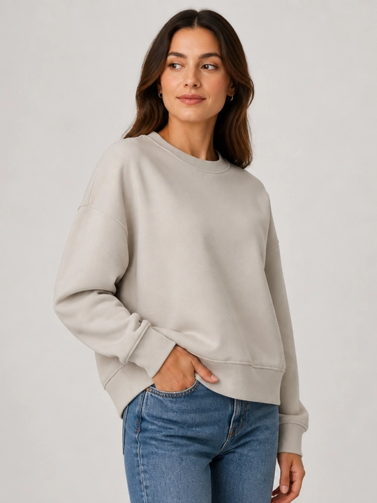 Свитшот Classic Oversize мягкий хлопковый с начёсом, подходит на 44-48 размер