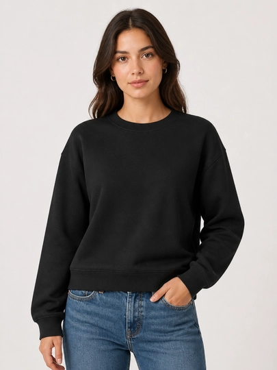 Свитшот Classic Oversize мягкий хлопковый с начёсом, подходит на 44-48 размер - 