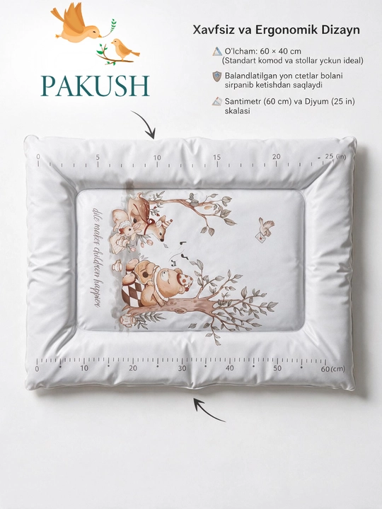 Chaqaloqlar uchun kiyintirish va pampers almashtirish mati,