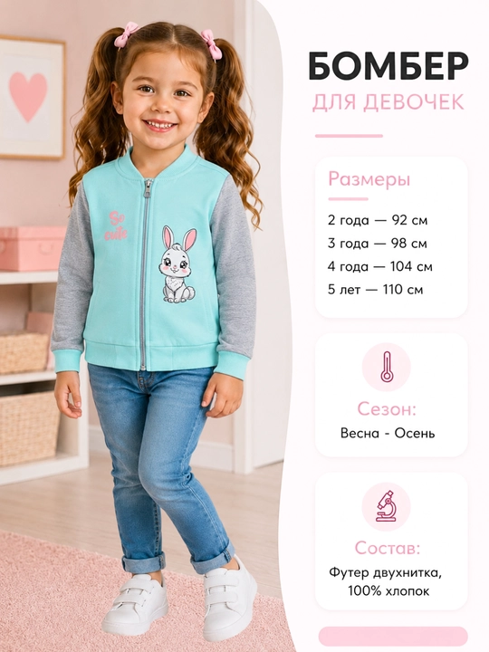 Qizlar uchun bomber - 