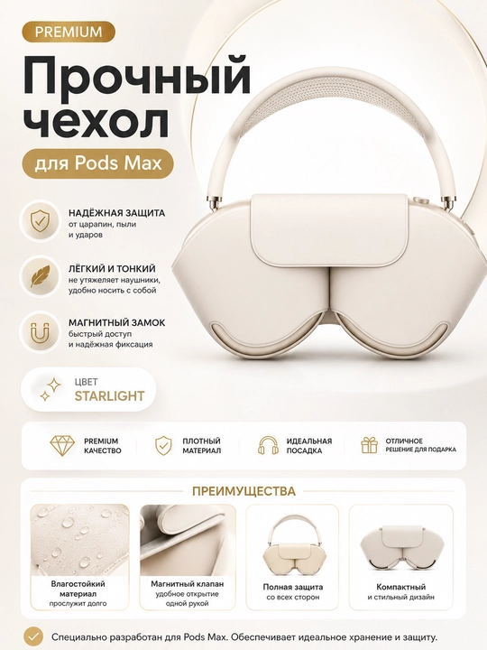 Mikrofonli va shovqinni faol so‘ndiruvchi simsiz Pods Max quloqchinlari