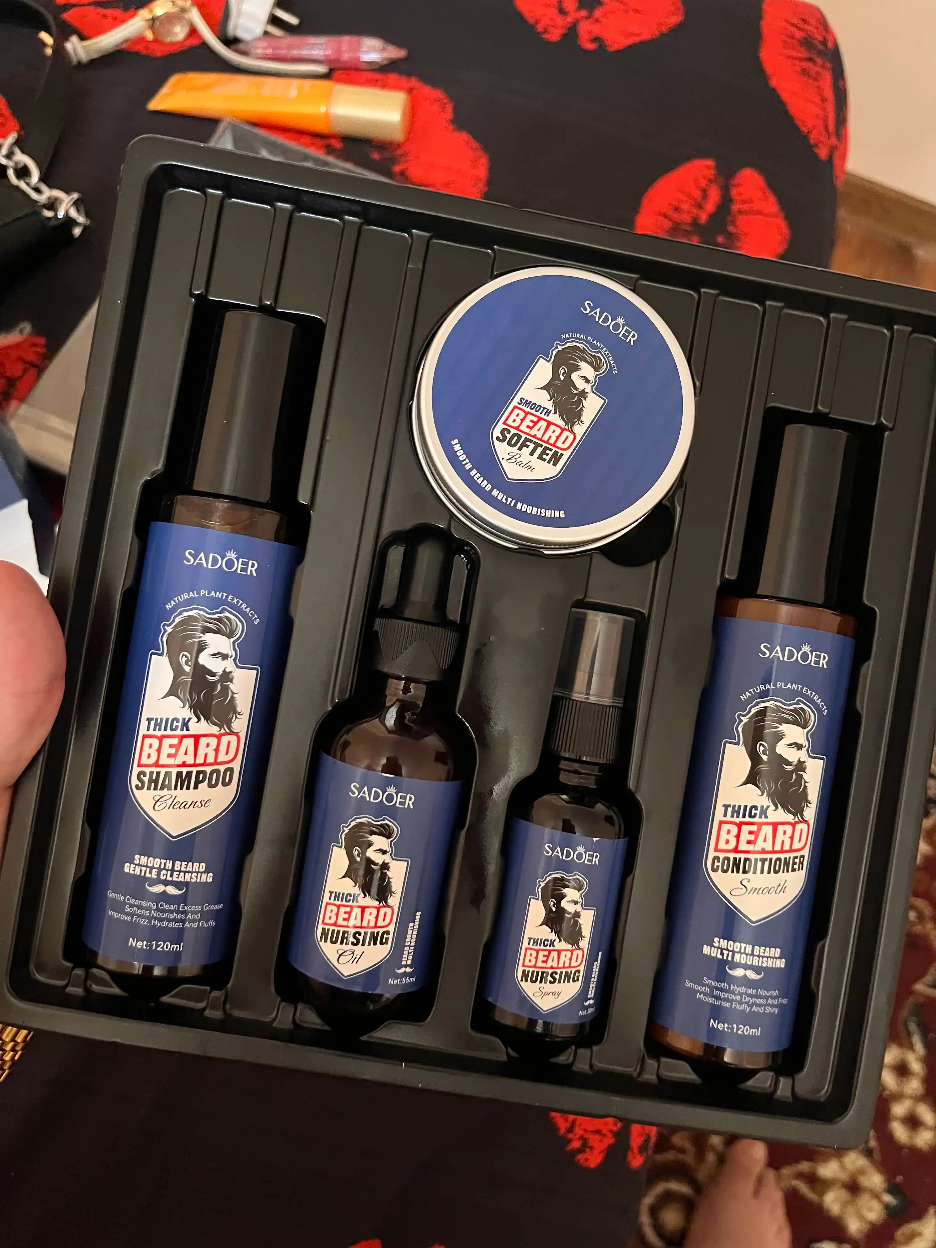 SADOER Thick Beard Nursing набор для ухода за бородой, 5 предметов, для мужчин 