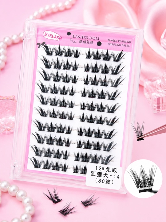 Самоклеящиеся пучковые ресницы Lashes Doll без клея - 