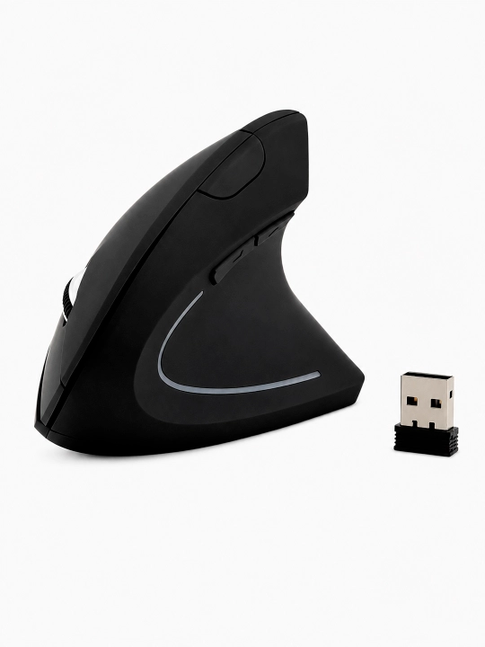 Vertikal simsiz sichqoncha 2.4G USB — ergonomik, 6 tugmali, Plug & Play