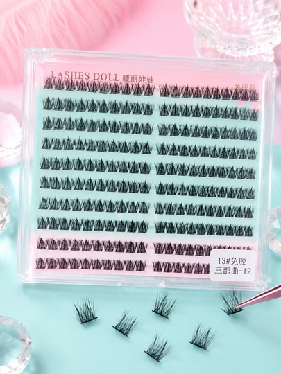Самоклеящиеся пучковые ресницы Lashes Doll без клея - 