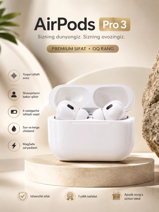 Pods 3 Premium Simsiz Bluetooth Quloqchin