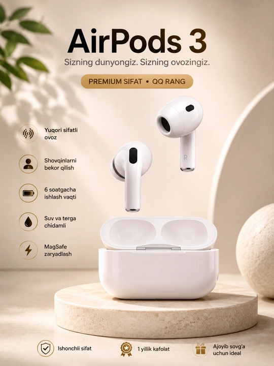 Pods 3 Premium Simsiz Bluetooth Quloqchin