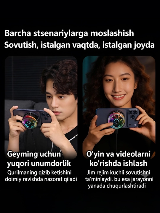 Telefon sovutgichi kuleri Black Shark Fan Cooler 3 Pro, 4 Pro RGB Lights -15°C