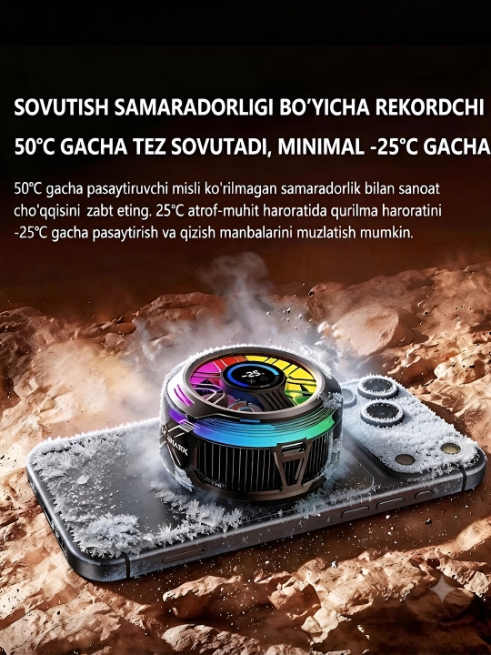 Telefon sovutgichi kuleri Black Shark Fan Cooler 3 Pro, 4 Pro RGB Lights -15°C