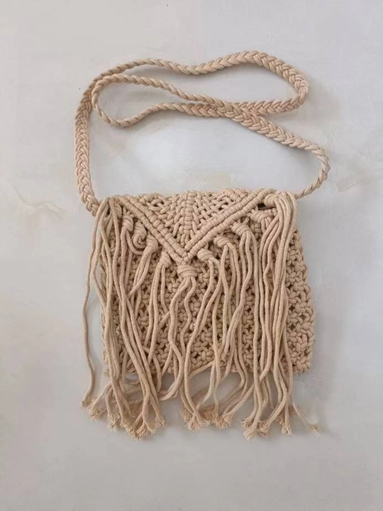 Ayollar to'qima plyaj sumkasi, makrame va setka shopper - 