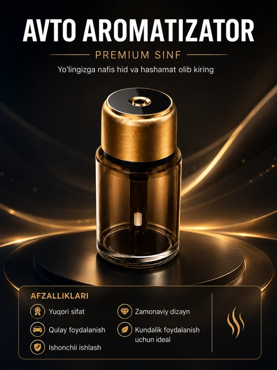 Avtomobil uchun Aroma Hid Tarqatgich, Premium Havo Yangilagich, Parfyum Diffuzori - 