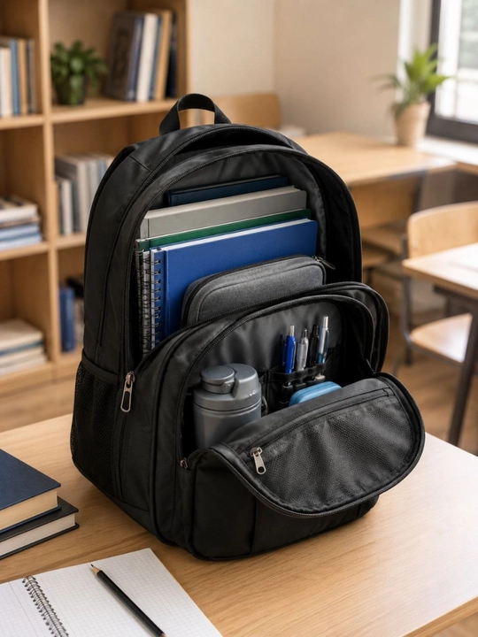 Qora premium maktab ryukzagi, GOPACK, mustahkam va yengil model kundalik foydalanish uchun