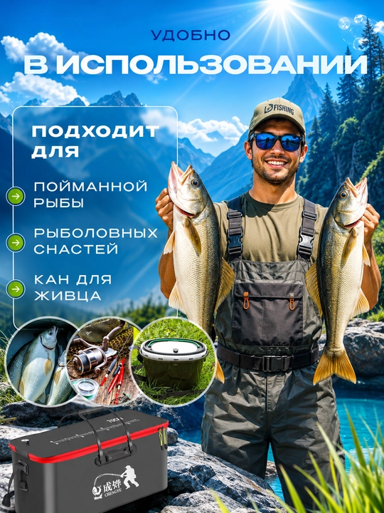 Tirik baliq va baliq uchun idish va sumkasi
