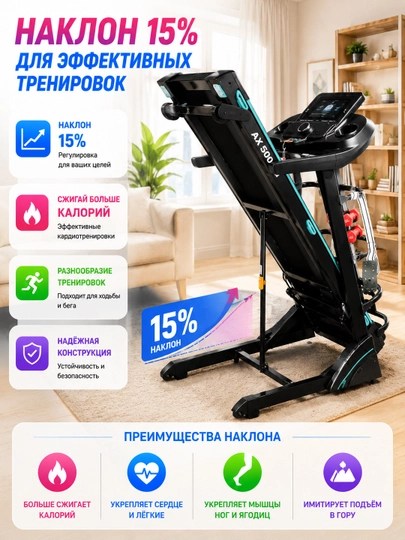 Беговая дорожка AX 0550 / AX 500 / AX 520, кардиотренажер для дома