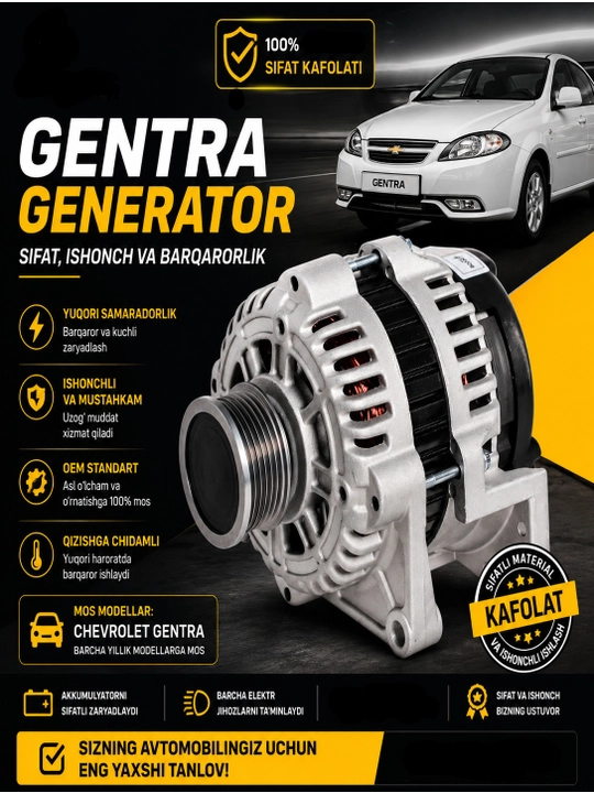 Генератор Gentra, Matiz, Damas - 