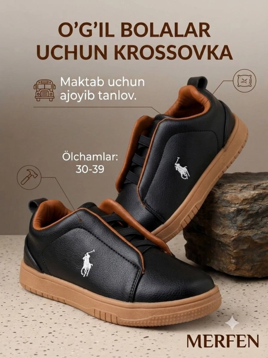 O‘g‘il bolalar uchun maktab krossovkasi (30-39 o‘lchamlar) - 