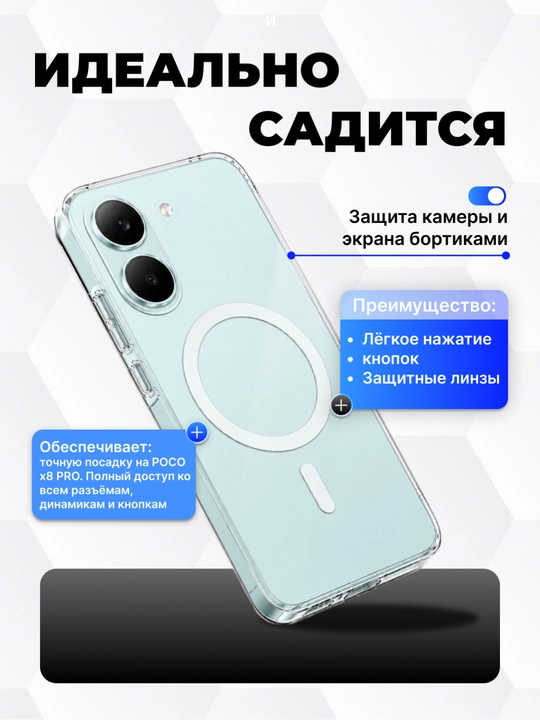 Чехлы для POCO X7 PRO и X8PRO прозрачные и не желтеют