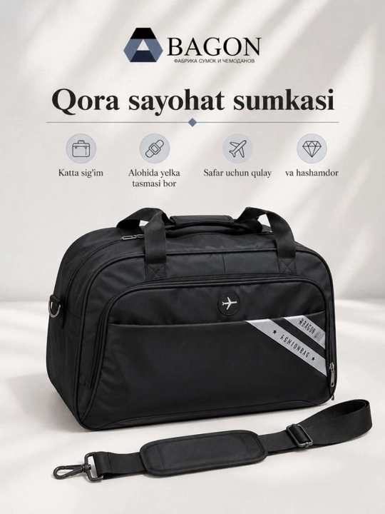 Sayohat sumkasi Bagon, sig'imli va qulay safar sumkasi, yelka tasmali, erkaklar uchun - 