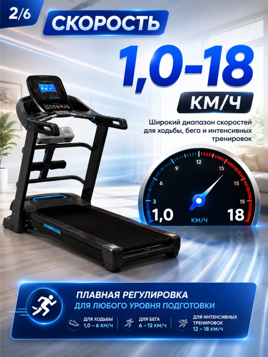 Yugurish yo‘lagi AX0800 / 0850, 3–3.5 HP, 145–150 kg, 18% nishablik