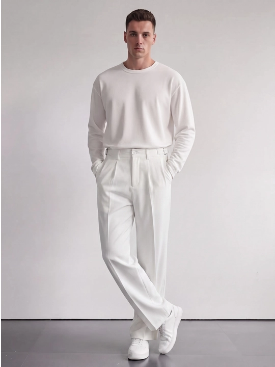 Erkaklar oversayz kenglikda klassik shimi, Old Money uslub, paxta va polyester