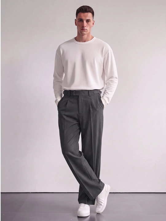 Erkaklar oversayz kenglikda klassik shimi, Old Money uslub, paxta va polyester