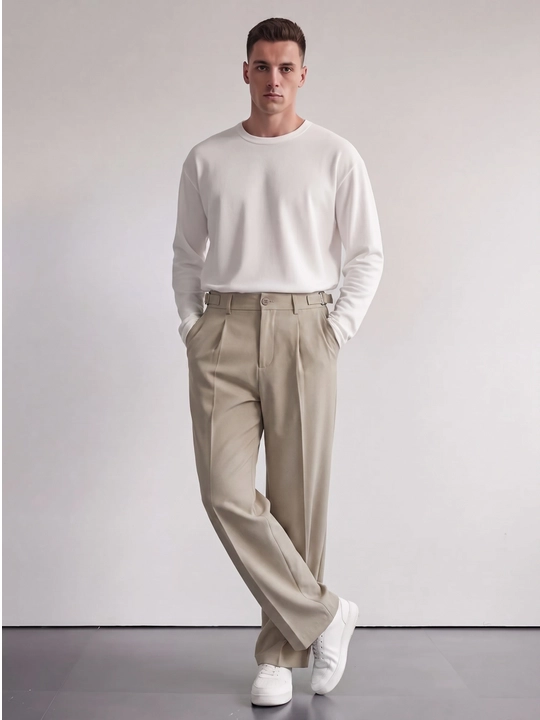 Erkaklar oversayz kenglikda klassik shimi, Old Money uslub, paxta va polyester