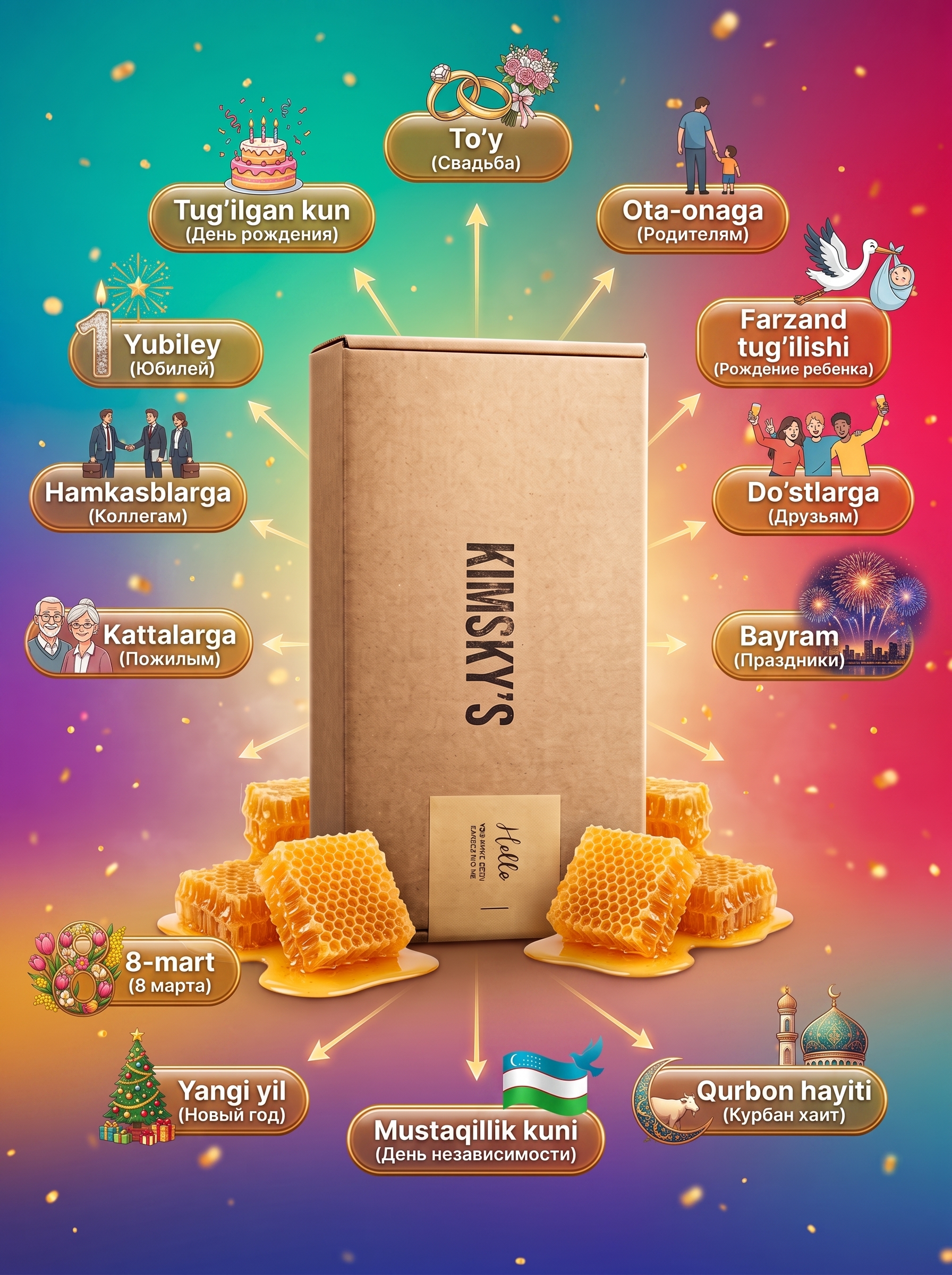 Подарочный Набор Натурального Башкирского меда KIMSKY'S - 