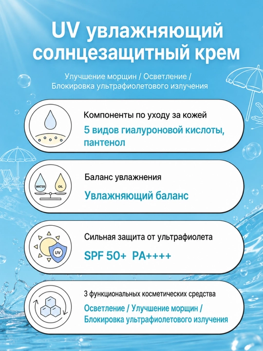 THE FACE SHOP UV SKIN+ Солнцезащитный крем, 4 вида , UV-защита, увлажнение, 40 мл