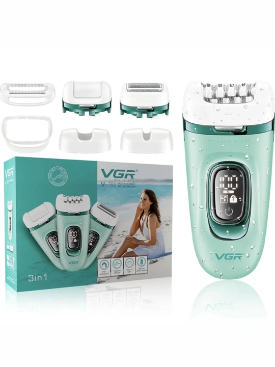 Epilyator ayollar uchun VGR 3v1, simsiz trimmer va tovon tozalagich, pemsa, epelyator