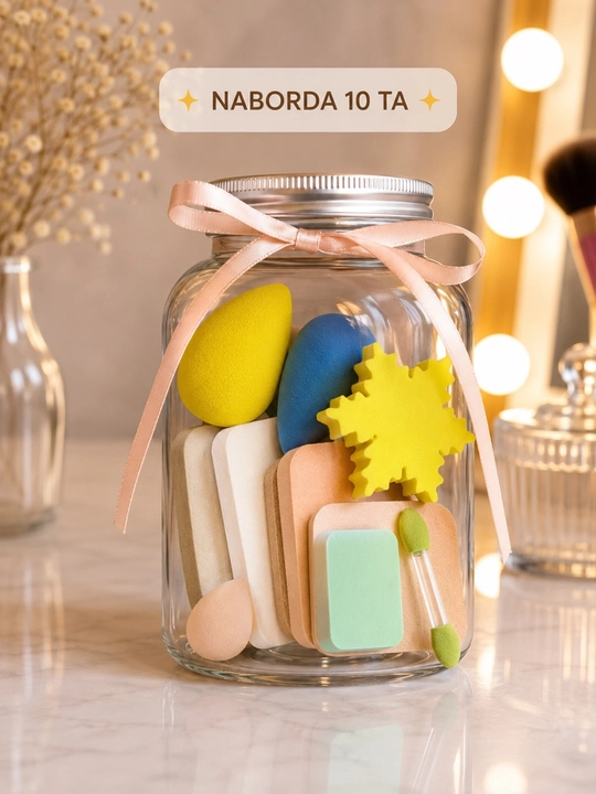 Набор 10 спонжей для макияжа – мягкие beauty blender, аппликаторы, комплект
