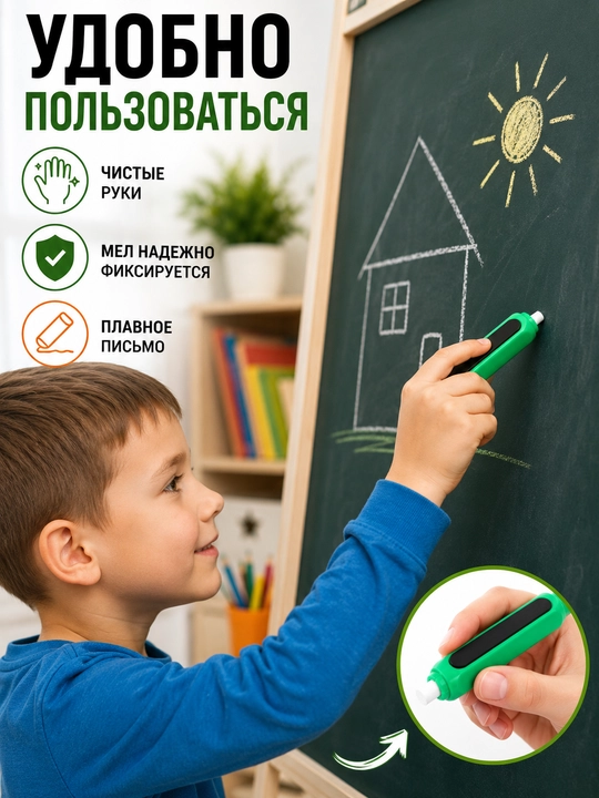 Держатель для мела с магнитом — пластиковый удобный аксессуар