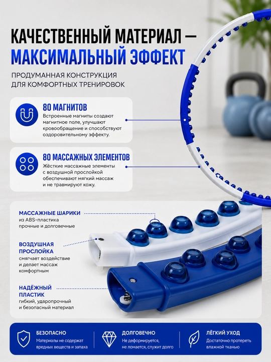 Массажный обруч, для дома, для фитнеса, для похудения