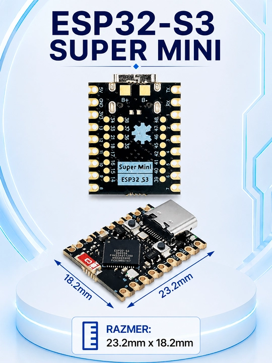 Микроконтроллер ESP32-S3 SuperMini 16MB Wi-Fi Bluetooth esp 32, робототехника