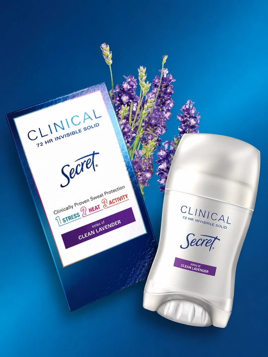 Secret Clinical, ayollar dezodorant-antiperspiranti, Clean Lavender, 45 g, 72 soat himoya