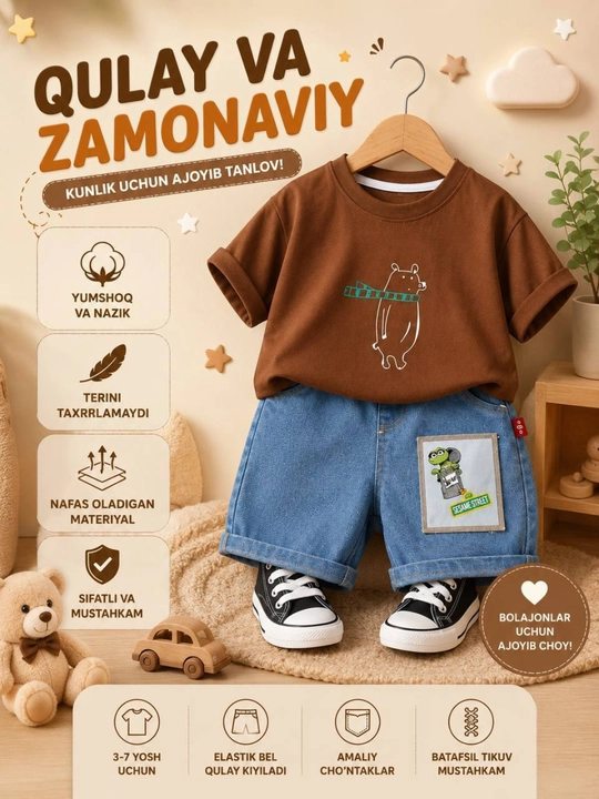 O‘g‘il bolalar uchun yozgi kostyum - 