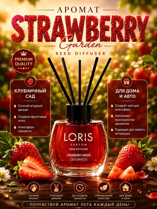 LORIS Parfum tayoqchali xushbo‘y diffuzori - uy va ofis uchun havo tozalagich - 