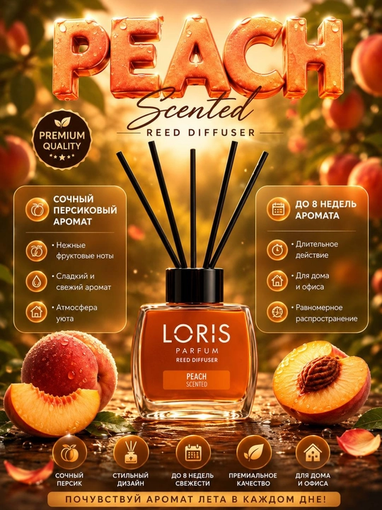 LORIS Parfum tayoqchali xushbo‘y diffuzori - uy va ofis uchun havo tozalagich - 