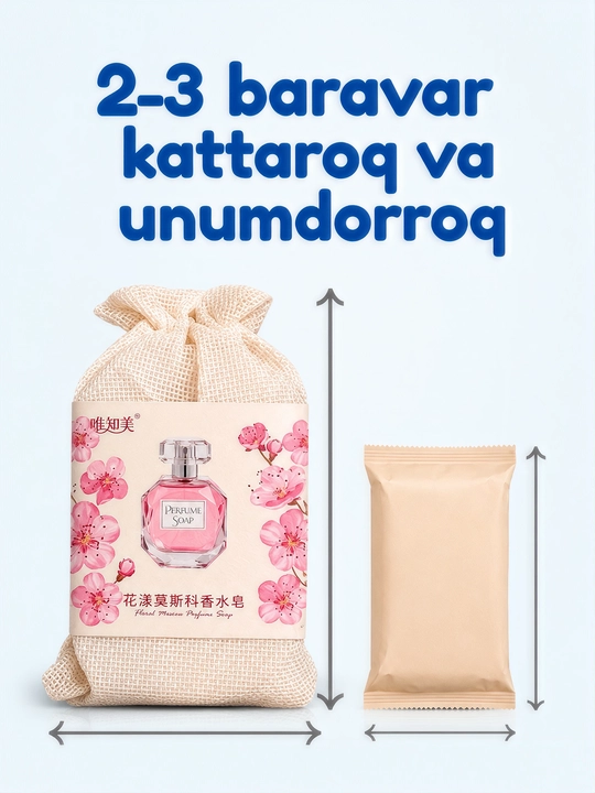 Parfyumlangan sovun, XXL 240 g + mochalka bilan, 200 g