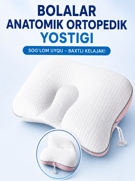 0-3 yoshli chaqaloqlar uchun TPE to‘ldirgichli ortopedik anatomik yostiq