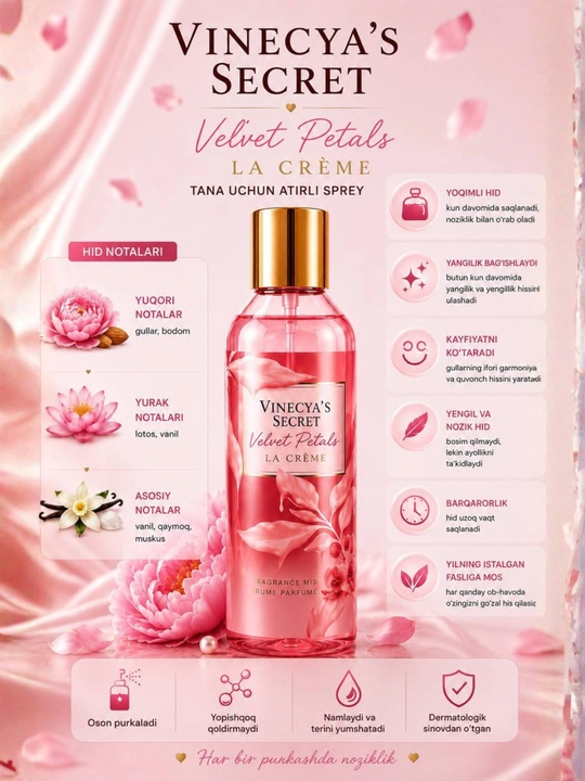 Tana uchun Vinecya’s Secret xushbo‘y mist