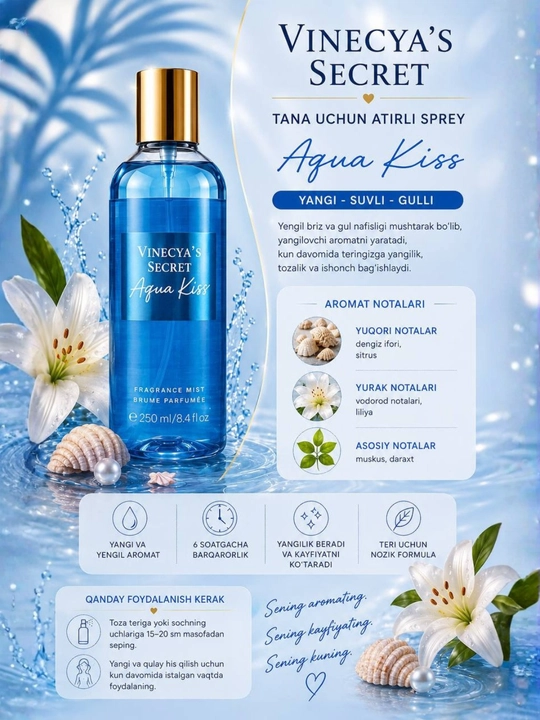 Tana uchun Vinecya’s Secret xushbo‘y mist