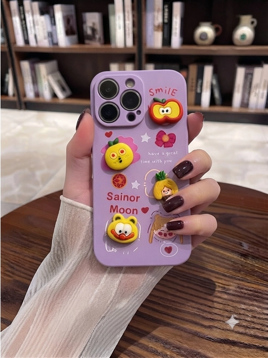 Детский силиконовый чехол для iPhone 13 Pro с 3D фигурами - 