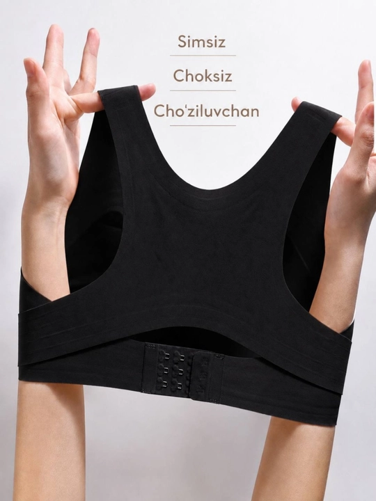 Ayollar ko‘krak ko‘taruvchi korrektori, simsiz sport byustgalter, qomat uchun top, L-XL
