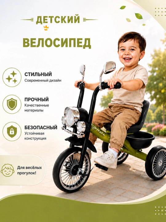 Bolalar uchun uch g'ildirakli velosiped - 