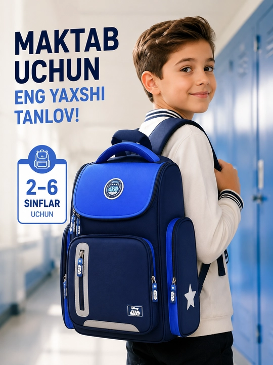 Maktab ryukzagi  3-6-sinfga ortopedik Disney Star Wars