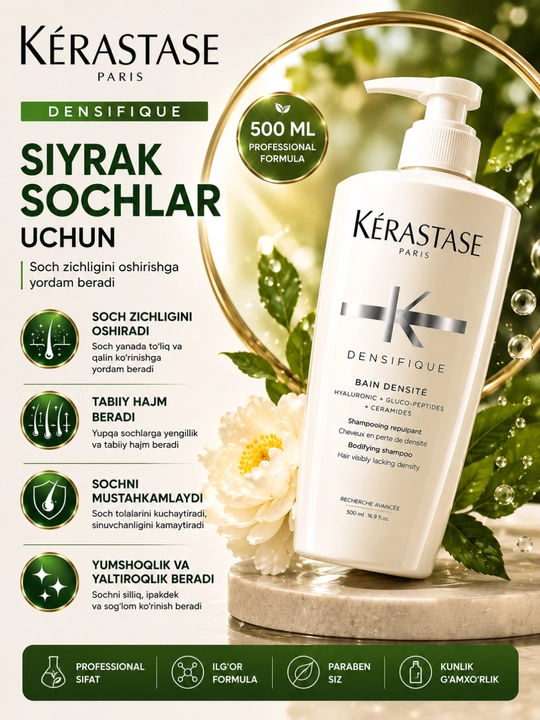 Kérastase shampun – soch uchun shampun, mustahkamlovchi professional shampunlar - 