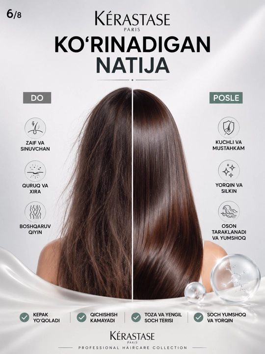 Kérastase shampun – soch uchun shampun, mustahkamlovchi professional shampunlar