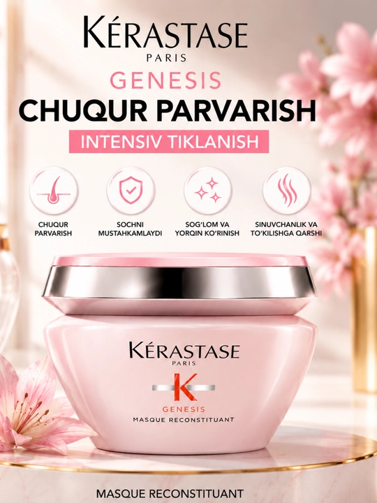 Kérastase Soch uchun maska, oziqlantiruvchi maska, tiklovchi maska, soch maskas - 