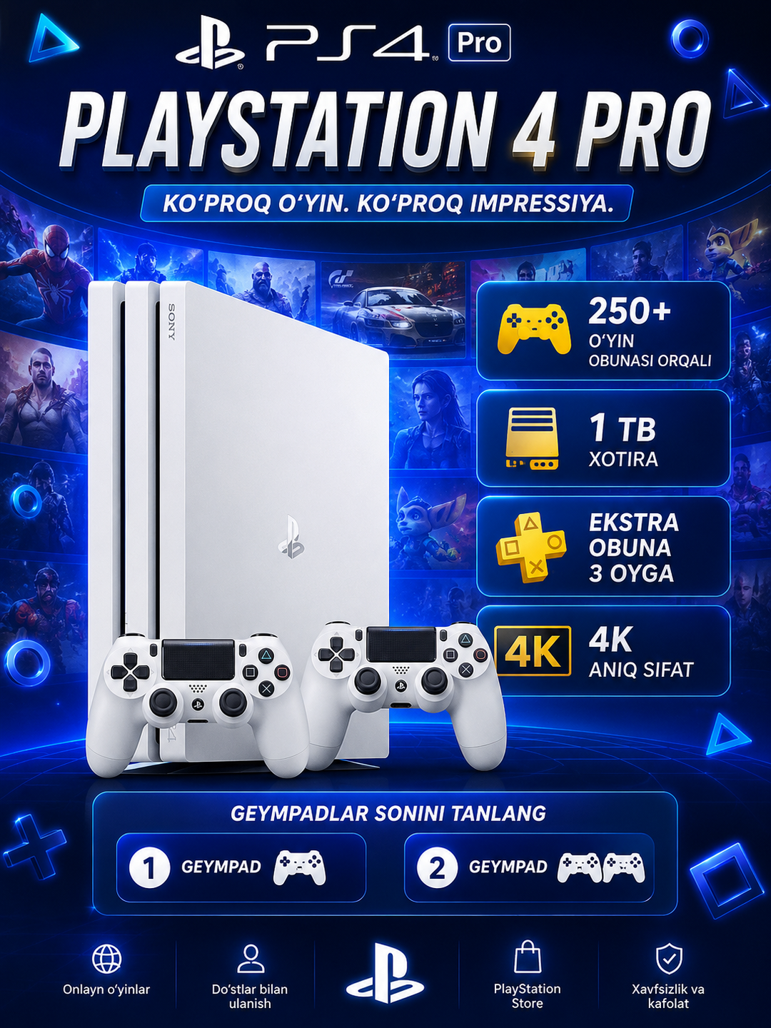 Sony Playstation 4 PRO с подпиской - 