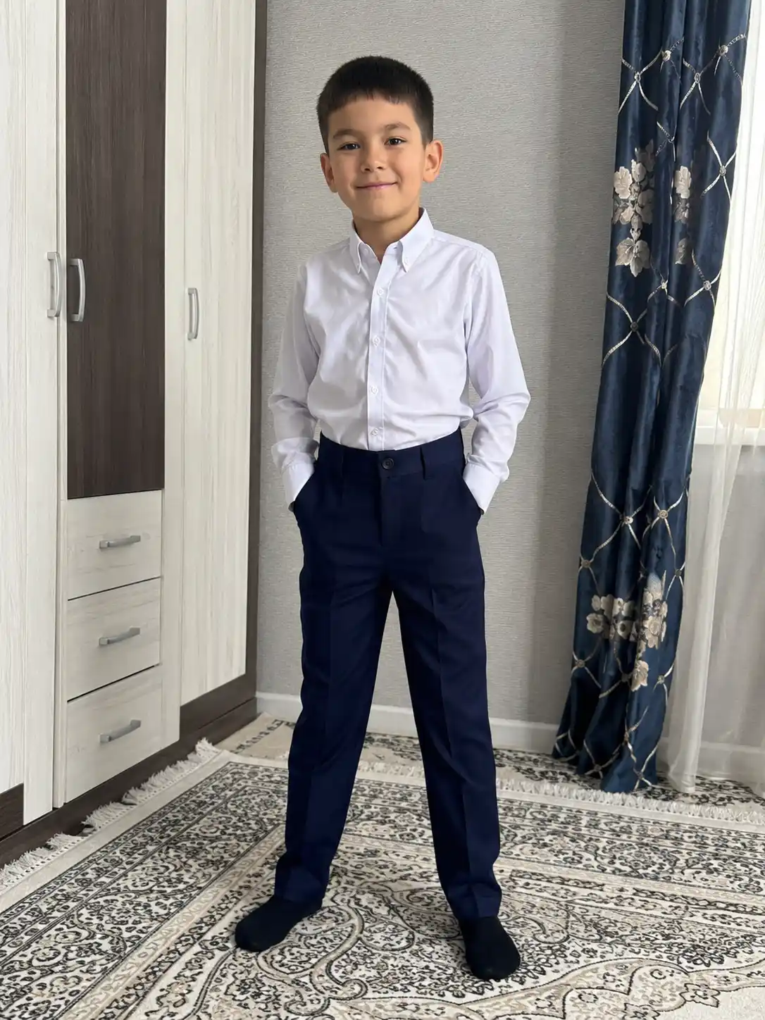 Sifatli o‘g‘il bolalar uchun maktab shimlari 7–12 yosh, klassik, 1–6-sinflar uchun